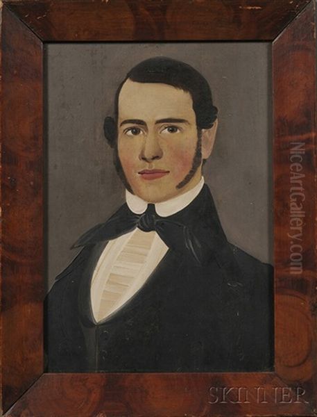 Portrait Of A Young Man With Brown Eyes And Sideburns Oil Painting by William Matthew Prior