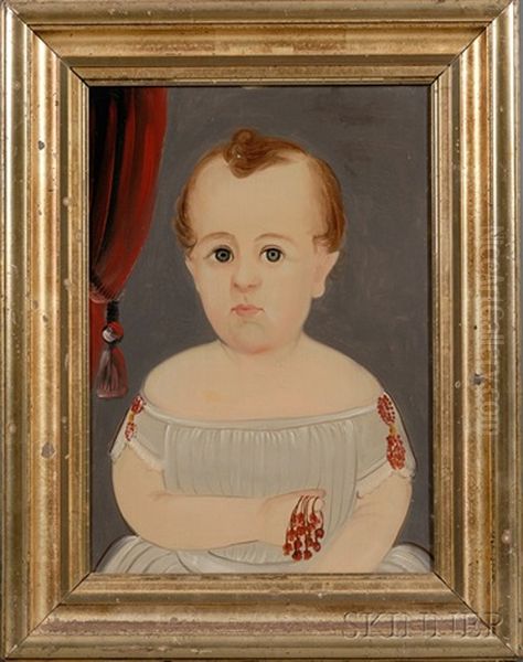 Portrait Of A Baby In Blue Oil Painting by William Matthew Prior