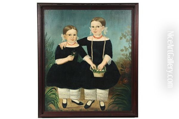 Portrait Of Selena Schwoll And Ann Schwoll Of Brooklyn, Ny Oil Painting by William Matthew Prior