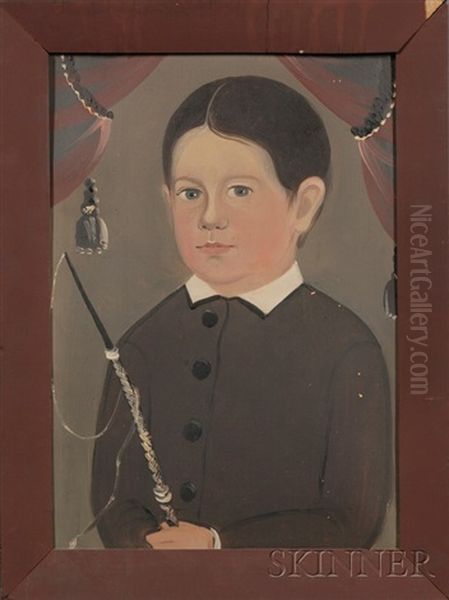 Portrait Of A Boy Holding A Riding Whip Oil Painting by William Matthew Prior