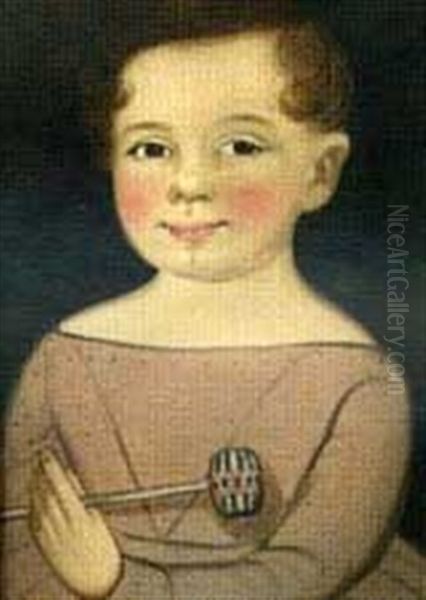 Portrait Of A Boy With A Rattle Oil Painting by William Matthew Prior