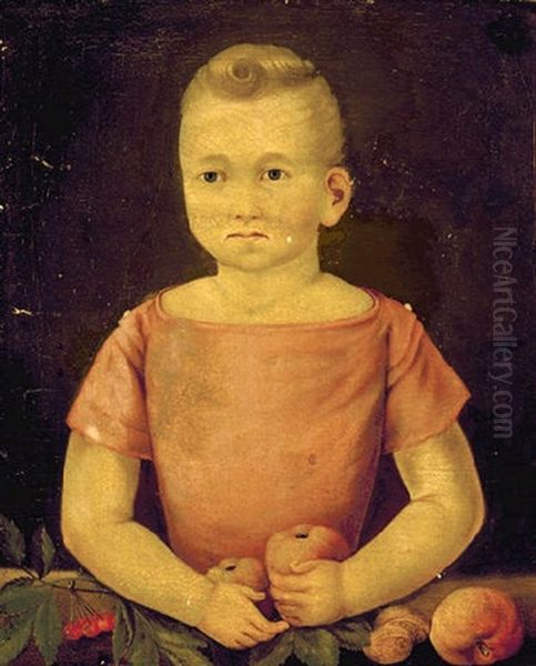 Portrait Of A Child With Fruit Oil Painting by William Matthew Prior