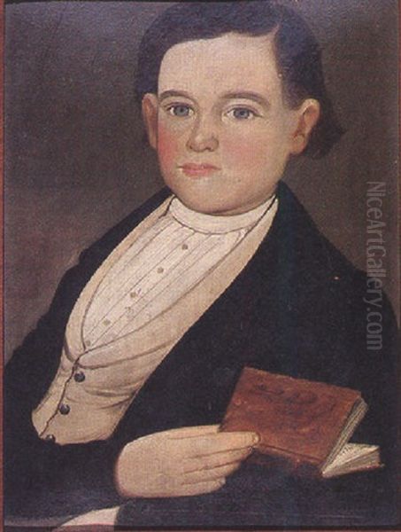 Portrait Of A Blue-eyed, Rosy-cheeked Young Man Oil Painting by William Matthew Prior