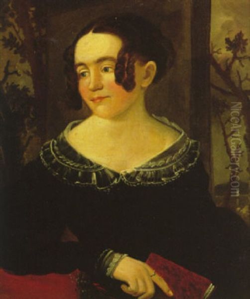 Portrait Of A Young Woman Holding A Book by William Matthew Prior