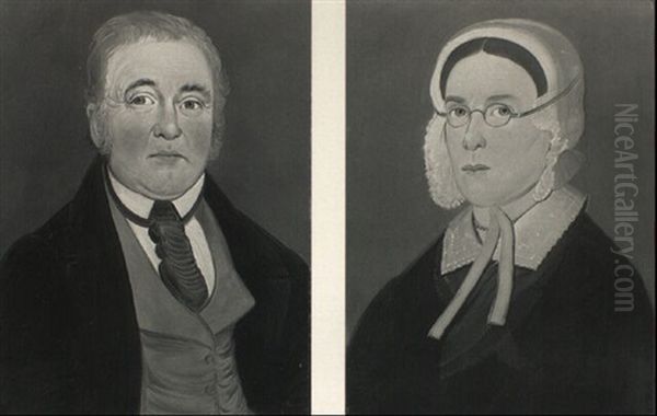 Portrait Of Mr. And Mrs. Tibbits Of Ithaca, Ny Oil Painting by William Matthew Prior