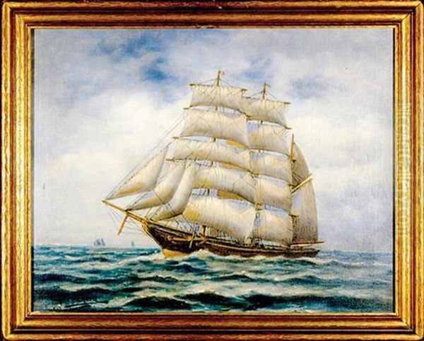 Ship At Sea Oil Painting by Edward F. D. Pritchard