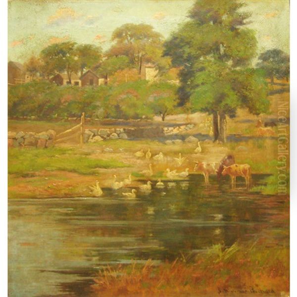 Pond Oil Painting by J. Ambrose Pritchard