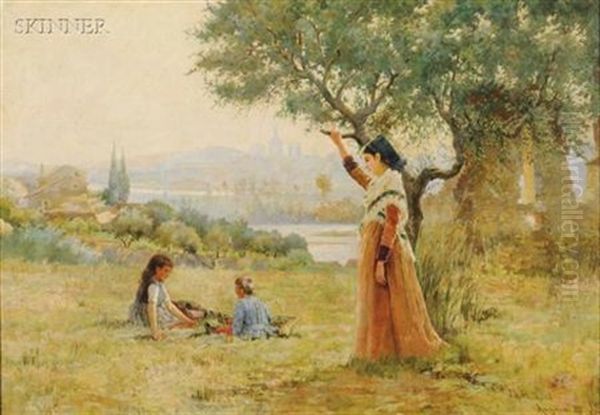 An Afternoon By The Rhone Oil Painting by J. Ambrose Pritchard