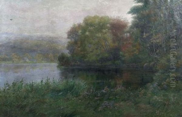 Quiet River Landscape Oil Painting by J. Ambrose Pritchard