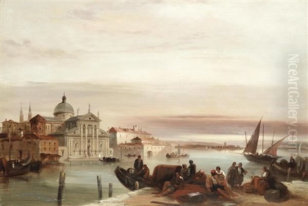 Capriccio Of Venice Oil Painting by Edward Pritchett