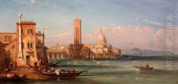 Italian Landscapes: Two Oil Painting by Edward Pritchett