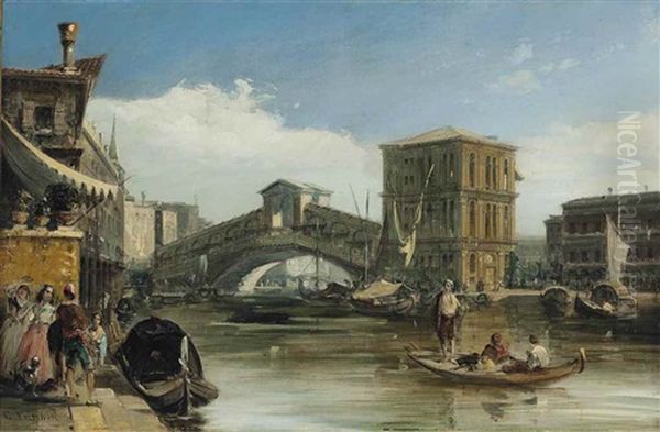 Rialto Bridge, Venice Oil Painting by Edward Pritchett