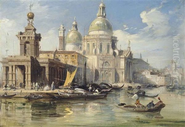 Santa Maria Della Salute And The Dogana Da Mar, Venice Oil Painting by Edward Pritchett