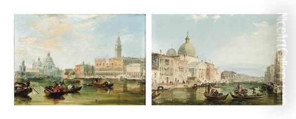 The Grand Canal, Venice (+ The Bacino, Venice; Pair) Oil Painting by Edward Pritchett