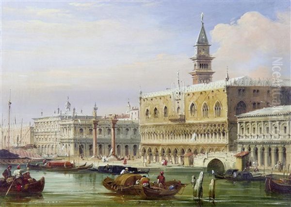 The Doges Palace And The Piazzetta, Venice by Edward Pritchett