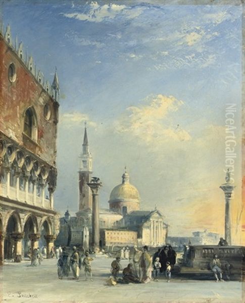 The Piazzetta, Venice Oil Painting by Edward Pritchett