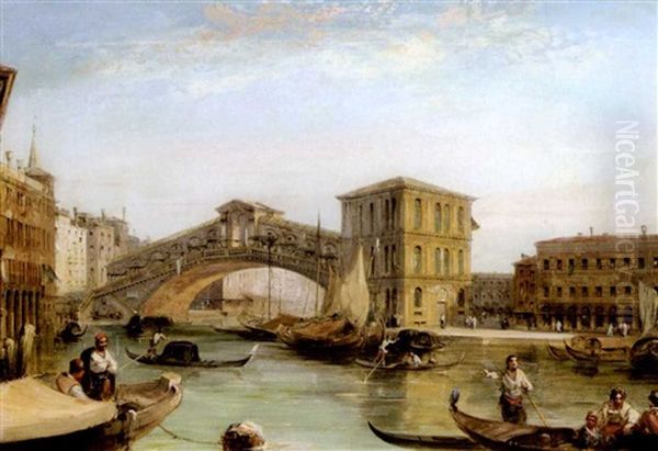 Chiesa Gesuati - Canal Della Guidecca (+ Ponto Di Rialto - Canal Grande; 2 Works) Oil Painting by Edward Pritchett