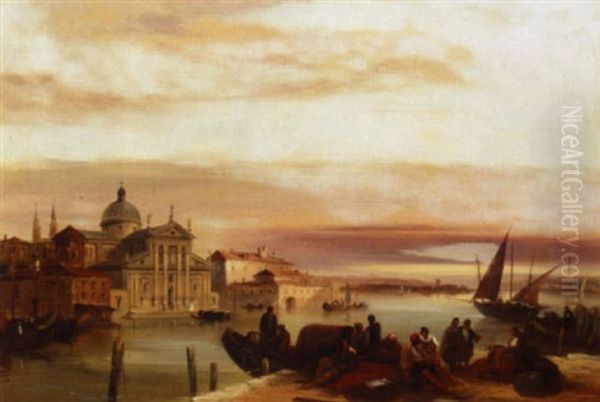 View Of The Church Of San Giorgio Maggiore Oil Painting by Edward Pritchett