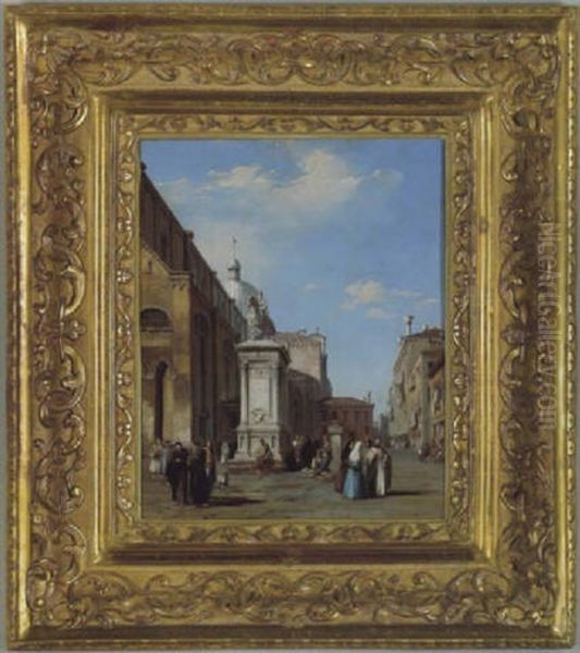 Monumento Do Colleoni A Venezia, Das Reiterstandbild Des Colleoni In Venedig Oil Painting by Edward Pritchett