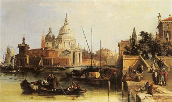 The Dogana And Santa Maria Della Salute, Venice Oil Painting by Edward Pritchett