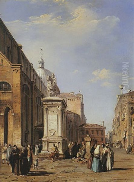 Le Monument Du Colleone A Venise Oil Painting by Edward Pritchett