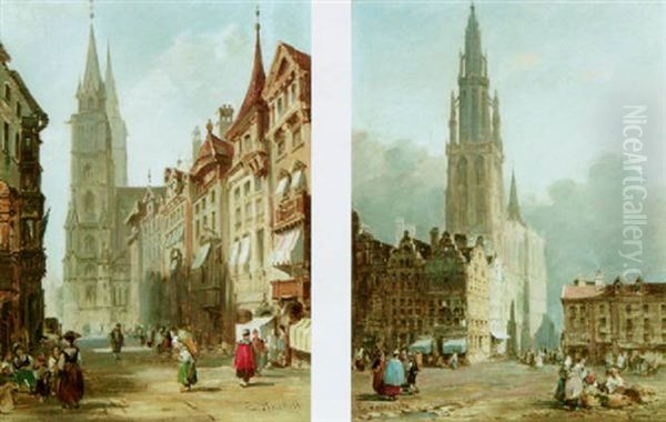 Nurenberg, Antwerp Oil Painting by Edward Pritchett