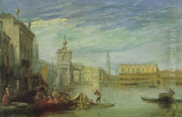 Vedute Von Venedig Mit Dogenpalast Oil Painting by Edward Pritchett