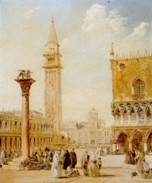 St.mark's Square, Venice Oil Painting by Edward Pritchett