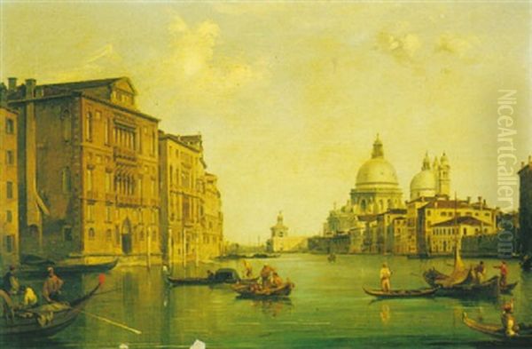 The Grand Canal With Santa Maria Della Salute, Venice Oil Painting by Edward Pritchett