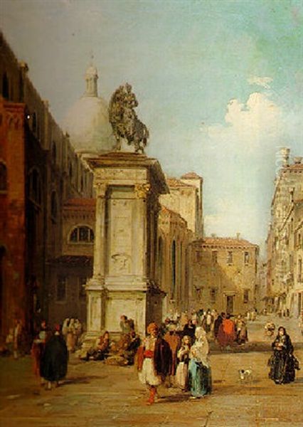 The Colleonis Monument And San Giovanni E Paolo, Venice Oil Painting by Edward Pritchett