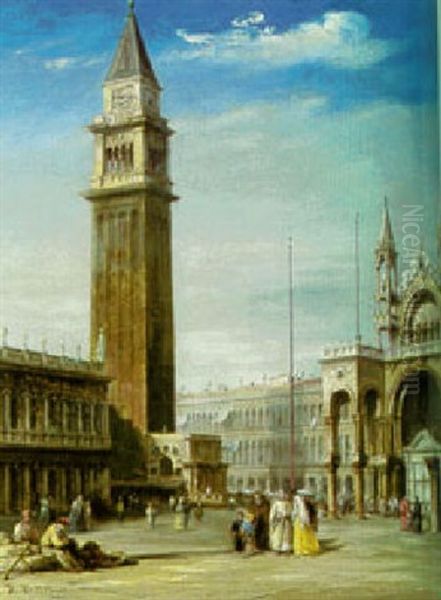 The Piazza San Marco, Venice Oil Painting by Edward Pritchett