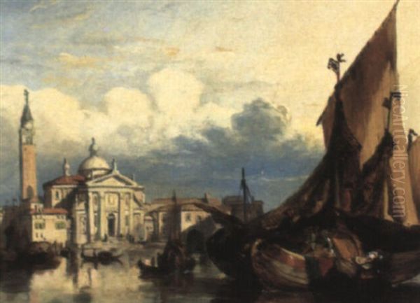 View Of The Church Of S.giorgio Maggiore, Venice Oil Painting by Edward Pritchett