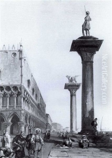 View Of Doges Palace, Venice Oil Painting by Edward Pritchett