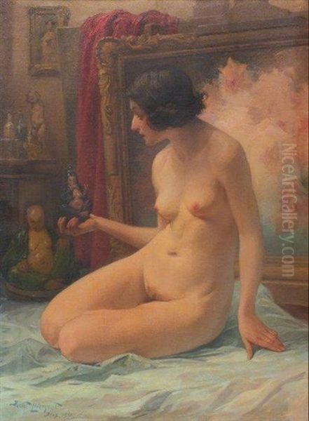 Jeune Femme Nue A La Poupee, Portrait Presume De Louise-josephine Malbrancke Oil Painting by Henri Privat-Livemont