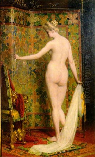 Standing Nude Female Oil Painting by Carl Probst