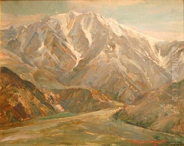 Untitled-a Trail Through The Mountains Oil Painting by Thorwald Probst