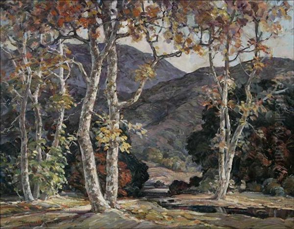 Verdugo Sycamores Oil Painting by Thorwald Probst