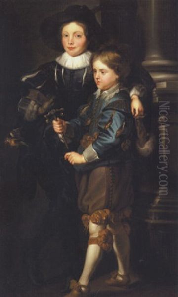 Albert Og Nicolaus Rubens Oil Painting by Carl Probsthayn