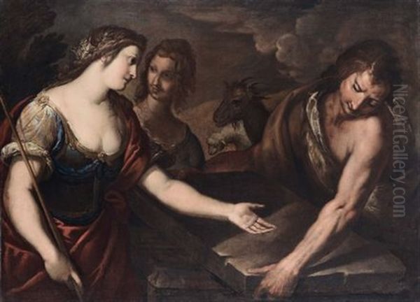 Giacobbe E Rachele Oil Painting by Ercole Procaccini the Younger