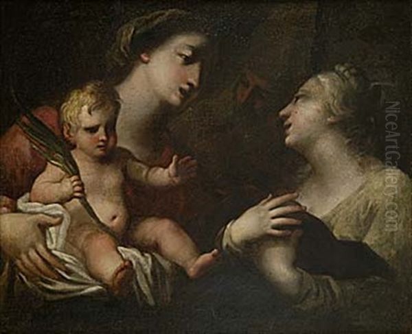 Madonnan Med Barnet Och Sta Katarina Oil Painting by Ercole Procaccini the Younger