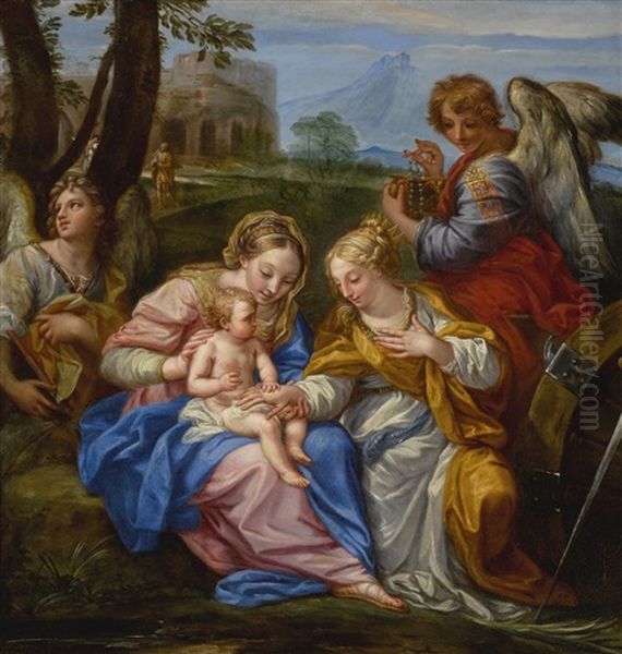 Mystic Marriage Of Saint Catherine Of Alexandria Oil Painting by Andrea Procaccini