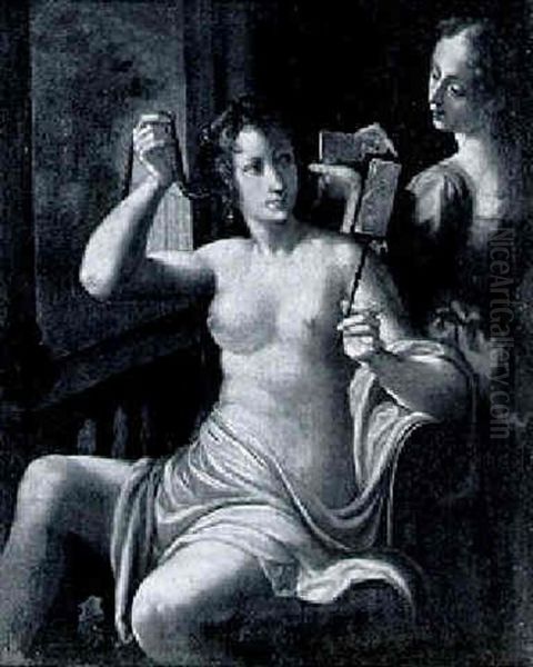 A Lady At Her Toilet Oil Painting by Andrea Procaccini