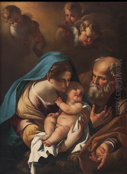 Die Heilige Familie Mit Engeln by Camillo Procaccini