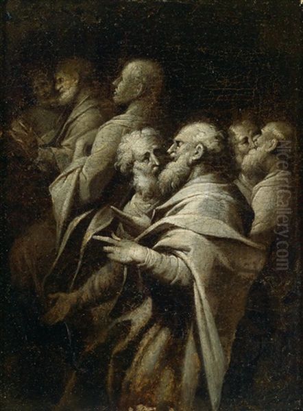 Christus Unter Den Schriftgelehrten, Moglicherweise Eine Teilstudie Oil Painting by Camillo Procaccini