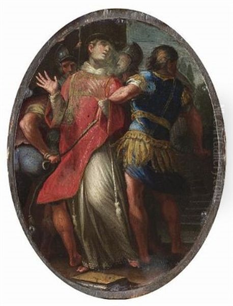 The Scourging Of Saint Laurence Oil Painting by Camillo Procaccini