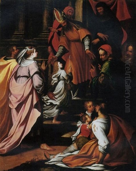 The Presentation Of The Virgin In The Temple Oil Painting by Camillo Procaccini