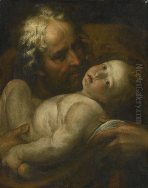 Saint Joseph And The Infant Christ Oil Painting by Giulio Cesare Procaccini