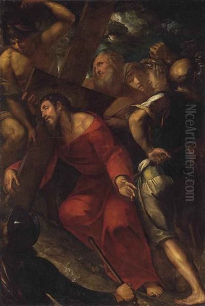 Christ Carrying The Cross Oil Painting by Giulio Cesare Procaccini