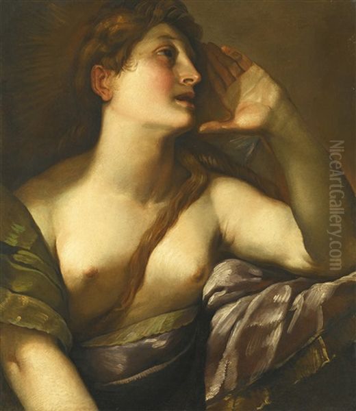 Study Of A Female Figure Facing Right: The Penitent Magdalene by Giulio Cesare Procaccini