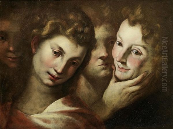 Head Studies Oil Painting by Giulio Cesare Procaccini